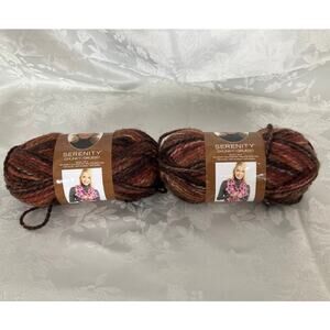 Lot of 2 Serenity Chunky Grueso Yarn Skeins Chocolate 7228 7229 109 Yds